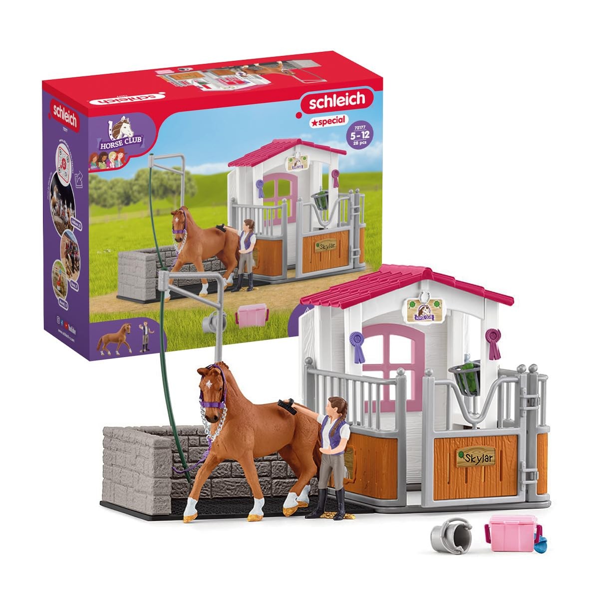 Schleich Horse Club Playground of Wash With Box To Horse 72177 for