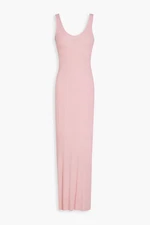 ENZA COSTA Silk Rib Maxi Dress Baby Pink S $245 E1 290