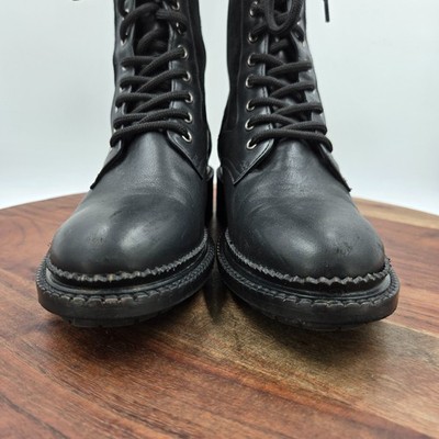 Aquatalia Orianna Boots Women's 6M Black Suede Leather Combat Lug