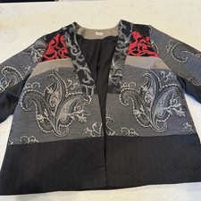 Gorgeous Kimono-Style Patchwork CHICO'S 3/4 Sleeve Lined Jacket - 3 or XL