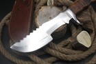 Handmade D2 Steel Custom Hunting Bowie Knife with WOOD material Handle — photo 2