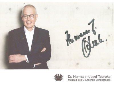 Dr Hermann Josef Tebroke  Politiker handsigniert