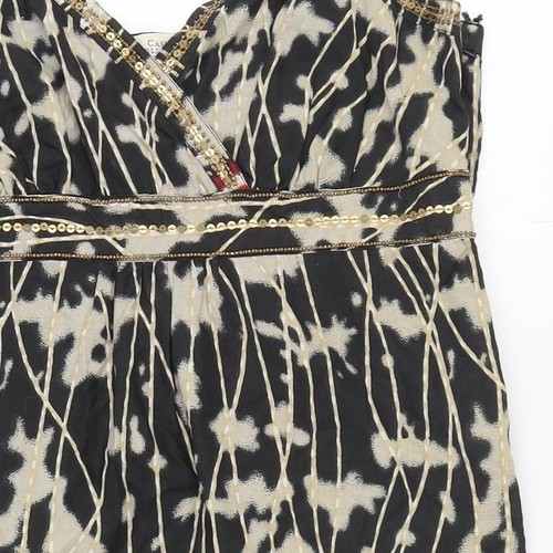 Debenhams Black Floral Slip Dress - Size 10 - Picture 5 of 12