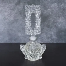 Vintage Clear Glass Floral Perfume Bottle