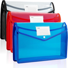 Plastic Expanding File Folder, Folders for Documents, Transparent Envelopes with