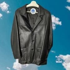 Black Genuine Leather Boxy Leather Jacket L