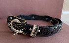 Unknown Mark Western Cowboy Black Mexican Bull Riding Leather Belt Size 36