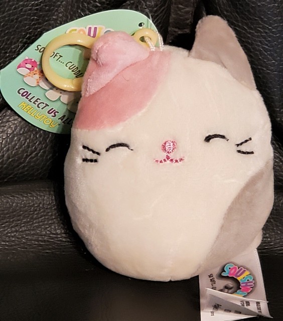 NEW SQUISHMALLOW Karina the Cat, Cream, Pink, Grey 3.5