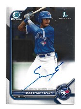 Sebastian Espino AUTOGRAPH Toronto Blue Jays 2022 Bowman Chrome #CPA-SE AUTO    