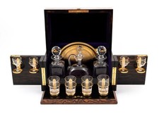 Antique Burr Walnut Decanter Box by Betjemann & Son Circa 1880