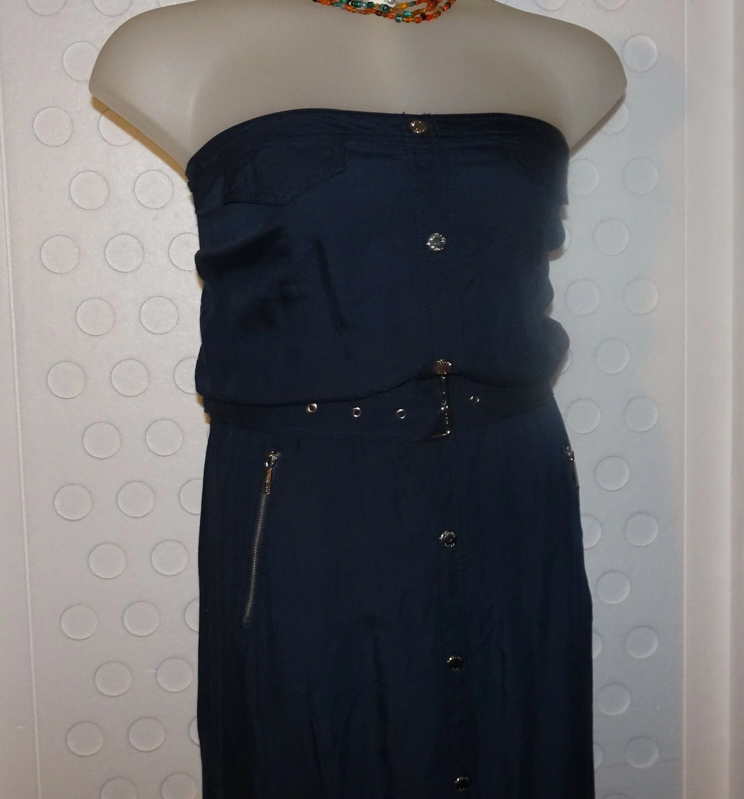 MICHAEL Michael Kors abito midi senza spalline blu navy 14