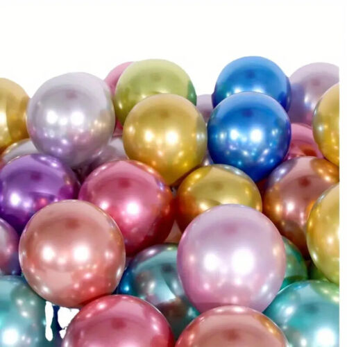 50pcs 10inch Tiny Mixed Chrome Metallic Latex Balloons for Birthday Party Bridal - Picture 8 of 8