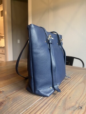 Alexis Bendel Navy Women's Vegan Leather Chic Tote Handbag Purse