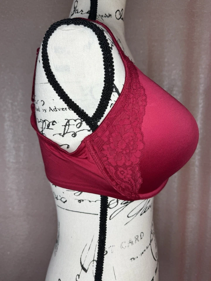 Sutiã Soma Intimates Lara 38DD levemente forrado cobertura total com aro vermelho sexy - Imagem 2 de 4
