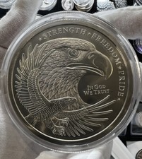 5 oz .999 Fine Silver Double Eagle Round Strength, Freedom, & Pride In Capsule