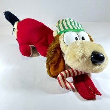 VTG Dakin Garfield Odie Dog Plush Christmas 1983 Peppermint Stick Nightcap READ