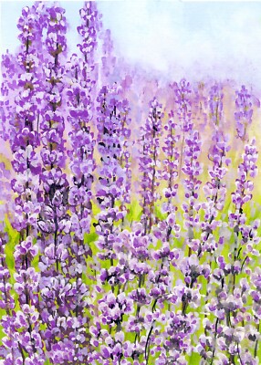 Lavendelblume botanischer Kunstdruck aus einem Original Gouache Gemälde