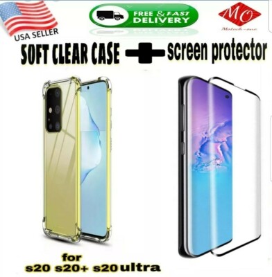 For Samsung Galaxy S20/S20 plus/S20 ultra clear Case & tempered Screen Protector