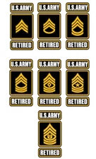 U.S Army Enlisted Ranks Vinyl Decal Sticker  SGT/SSG/SFC/MSG/1SG/SGM/CSM