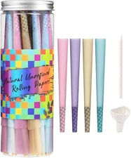 60 Pack Natural Fibers Rolling Papers, King Size,Tips & Packing Tubes Included