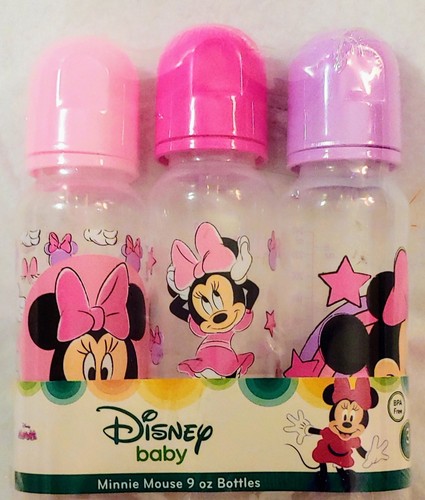 Disney Baby Bottles 3-Pack Pink Red Purple Minnie Mouse Silicone Nipples - Picture 3 of 3