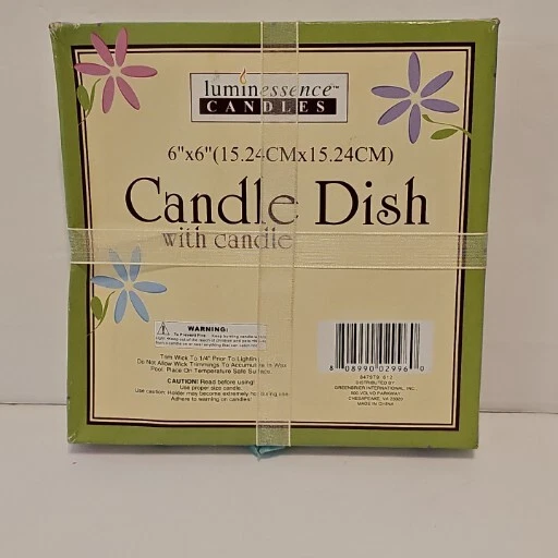 NUEVO PLATO VELA CRISTAL LUMINESSENCE 6x6” con vela plata flor en forma  Foto 2 de 4