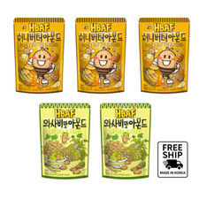 Combo de almendras HBAF - Mantequilla de miel 3 + Wasabi 2 (120 g × 5) Snack coreano