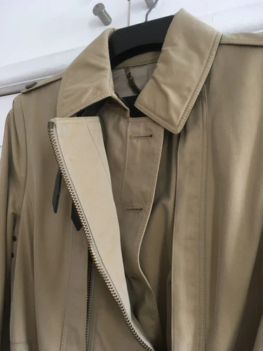 Rare Burberry Prorsum Fitted Trench Mac UK 10 Irridescent Buttermilk/Beige - Picture 12 of 17