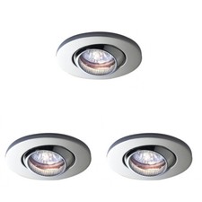 Litecraft Recessed Downlight Eyeball Tilt Spotlight in Chrome - 3 Pack Clearance