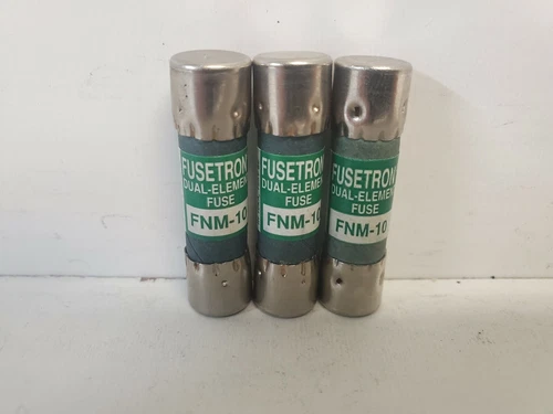 LOT OF (3) NEW OLD STOCK! BUSS BUSSMANN 10A TIME DELAY FUSES FNM-10