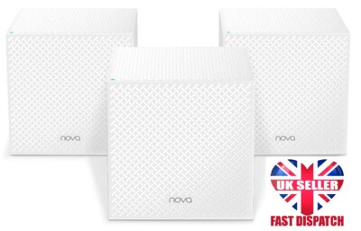 Tenda Whole Home Mesh Wi-Fi System (3er-Pack) 6000sq2 Wi-Fi MW12 AC2100 Tri-Band