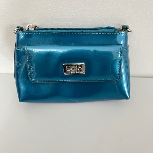 Beijo Metallic Turquoise Mini Crossbody Clutch