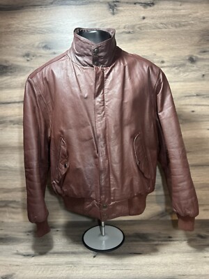 Europe Craft Members Only Brown Leather Jacket VTG Members Only