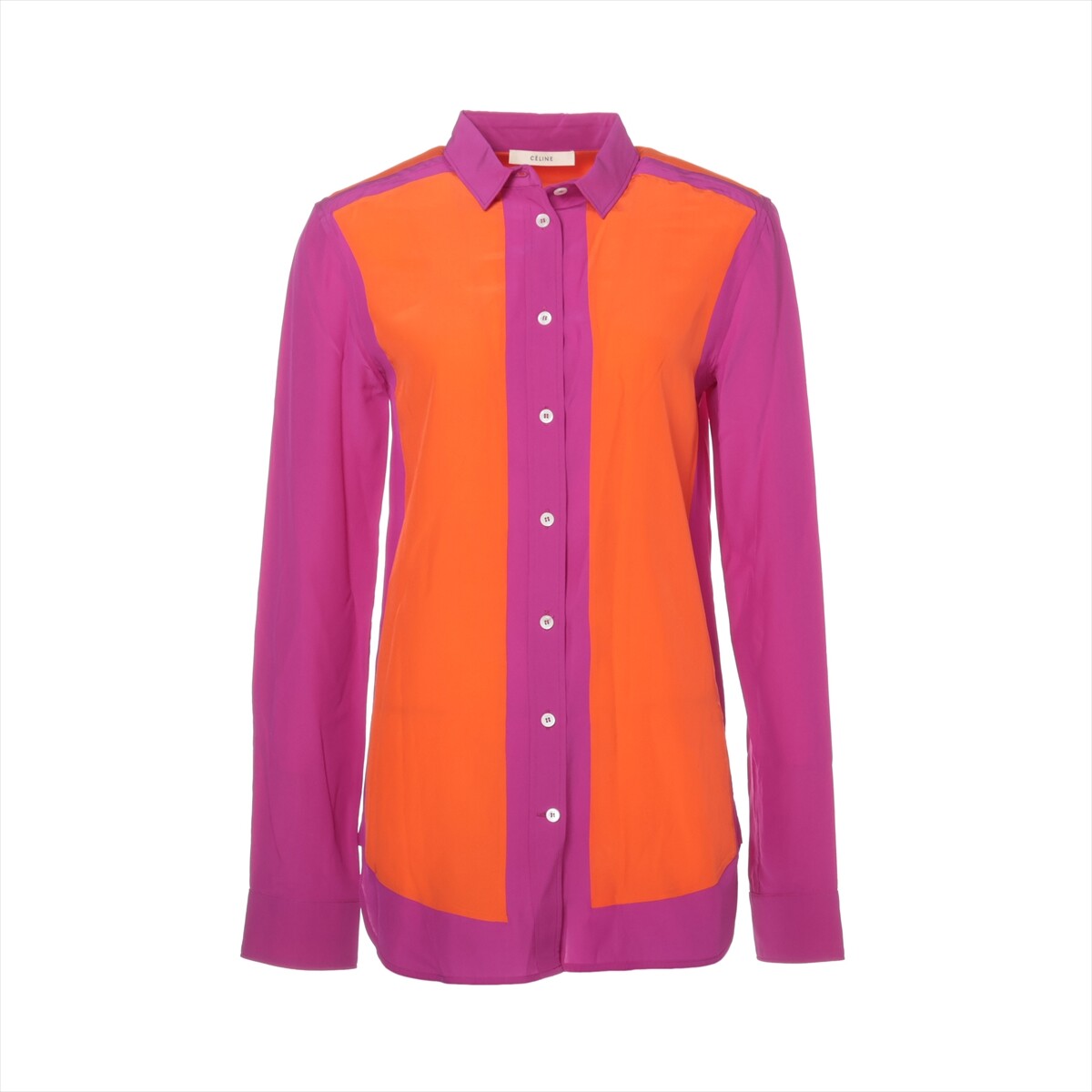 Celine Phoebe Silk Shirt 36 Ladies' purple x orange 2 0L78