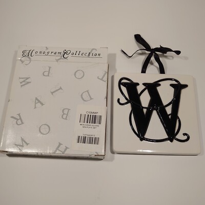 Monogram Collection 4.5'' Square Monogram Tile Wall Hanger ''W'' NIB