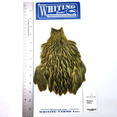 Whiting Farms - Freshwater Streamer Hen Cape - Badger Olive #1