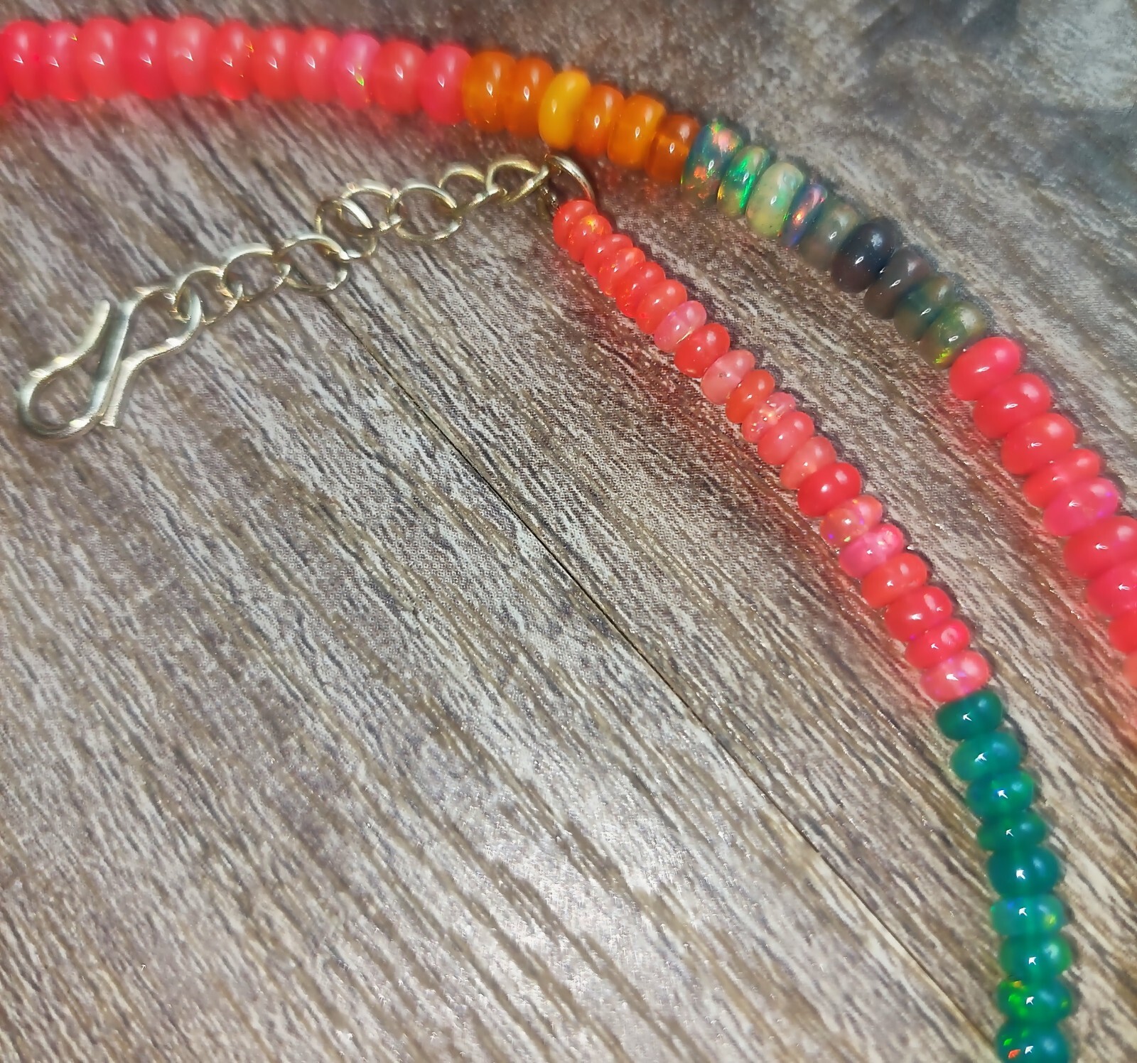 Multi-colored beaded Opal Necklace - image 1