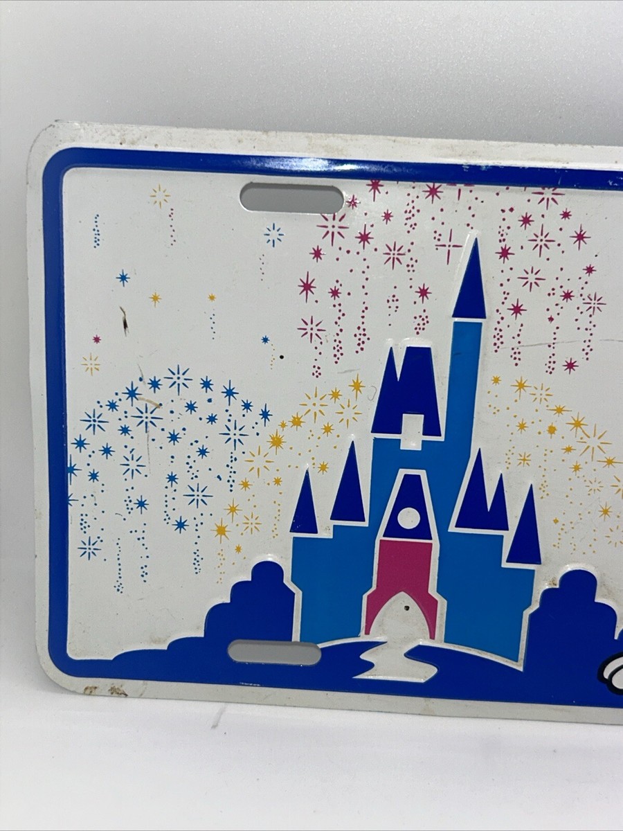 Walt Disney World ナンバープレート　金属　ミッキー　ミニー Walt Disney World Metal Car License Plate Vintage 1990's Mickey