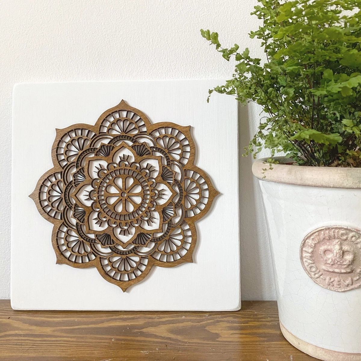 Mandala Wall Art Wooden Wall Art Dark Wood Decor Wooden Mandala Handmade