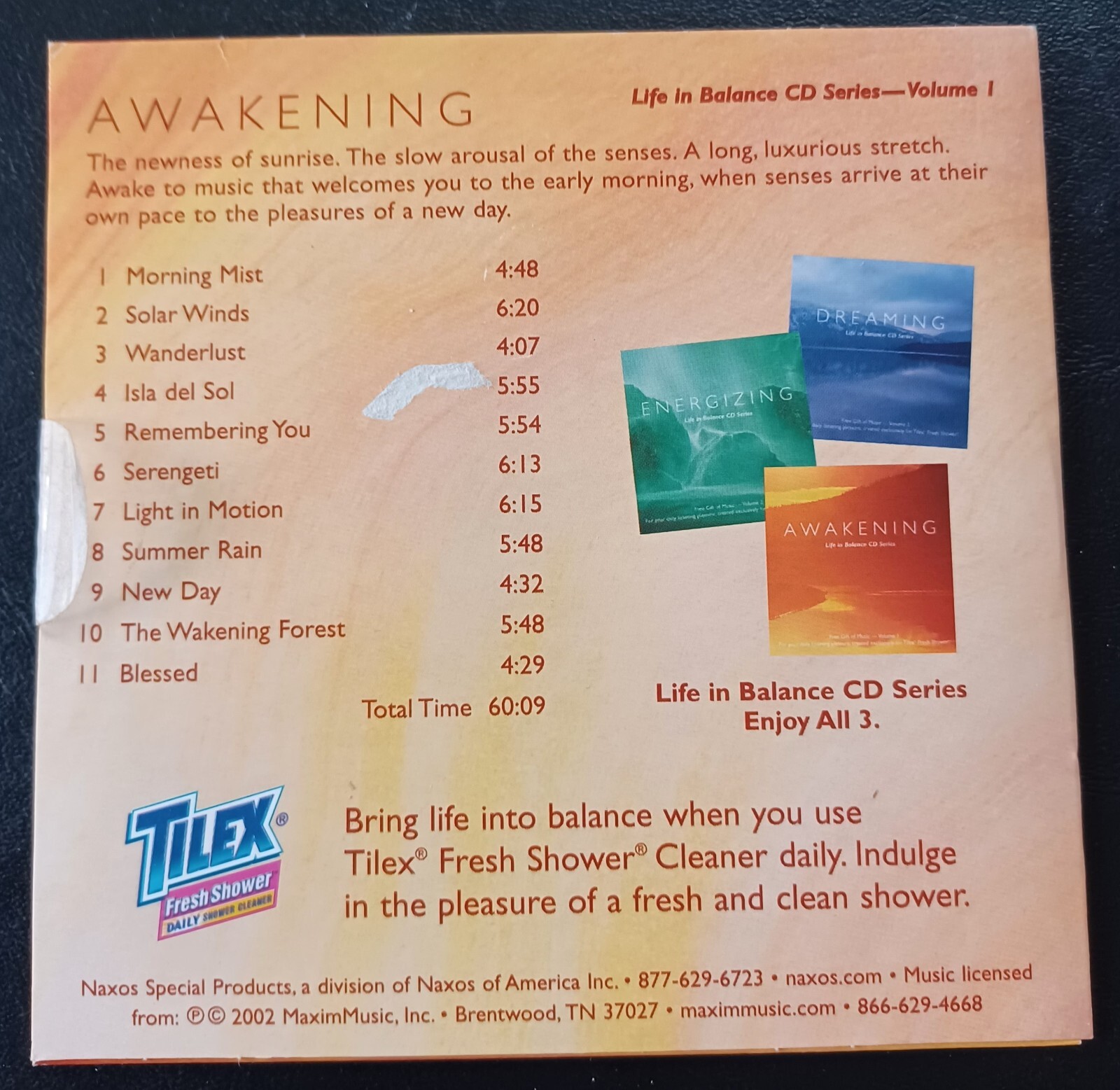 Life In Balance CD Series Volumes 1 & 2 Awakening and Energizing from Tilex