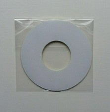 Blank Gloss White Promo 7" Jukebox Vinyl Record Centre Labels (4 Pack)