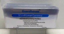Guardhouse 100 Large Size Currency Holders Unplasticized 7 mil