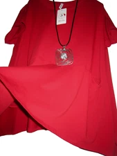 RED ~ OSFA ~ PEPLUM ~ SUMMER TOP  ~ POCKETS ~ BNWT