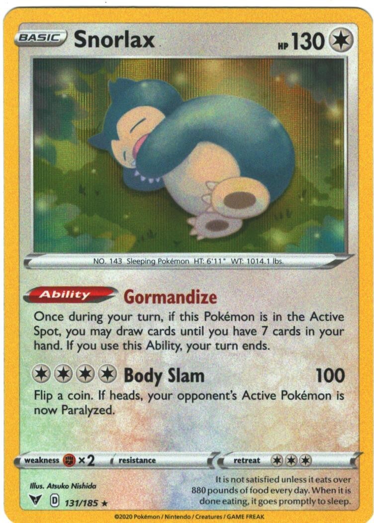 Snorlax 131/185 Vivid Voltage Holo Holo Rare Pokémon TCG