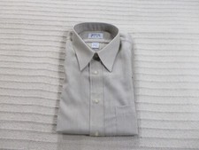 Arrow Kent Shirt Mens 17 34/35 Brown Button Up Long Sleeve Collared Polyester