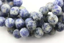 Blue Spot Jasper Matte Round Beads Size 6mm 8mm 10mm 12mm 15.5" Strand