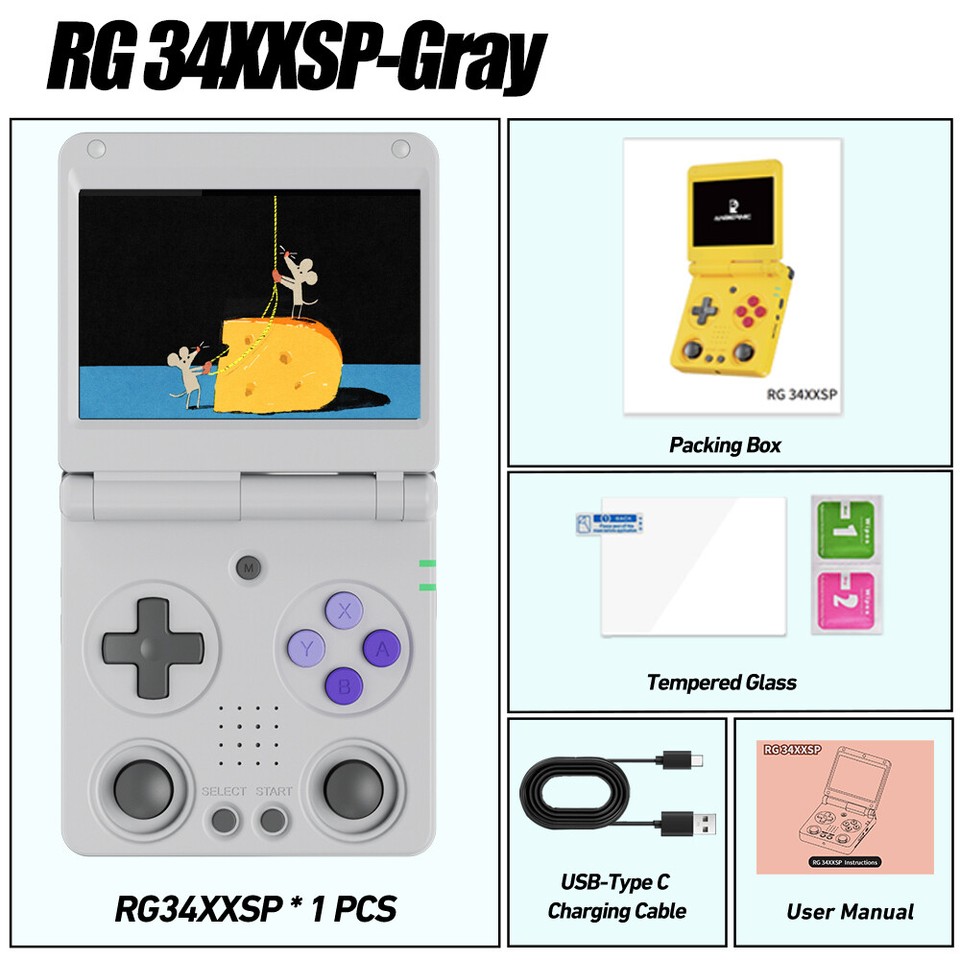 ANBERNIC's RG34XXSP is the clamshell Game Boy SP-style retro emulator that serious collectors actually want — Linux-powered, gorgeous 3.4" screen, sold by the official brand.