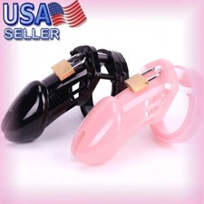Silicone/Plastic Male Chastity Cage Belt Lockable Device Bondage Rings Slave SM