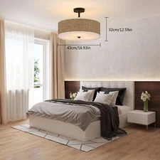 3-Lights Semi-flush Mount Ceiling Light Pendant Lamp Bedroom Chandelier Fixtures