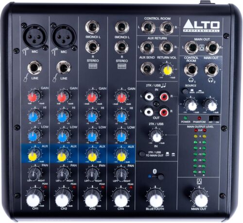 Alto TrueMix 600 Audio Mixer with 2 XLR Mic Ins USB Audio Interface and Bluet...